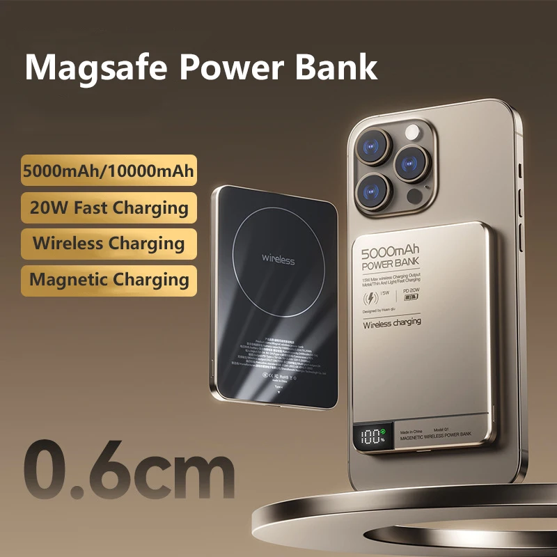 무선 파워 뱅크 10000mAh 22.5W 고속 충전기 자석 휴대용 보조 배터리 아이폰 에어팟 애플 워치 충전기