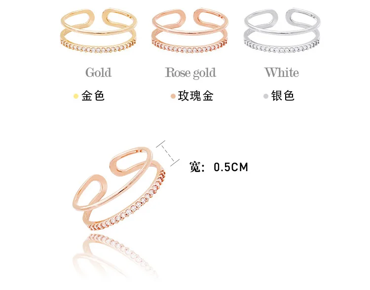 925 Sterling Silver bowknot zircon Open Rings For Women fashion Prevent Allergy Sterling-silver-jewelry