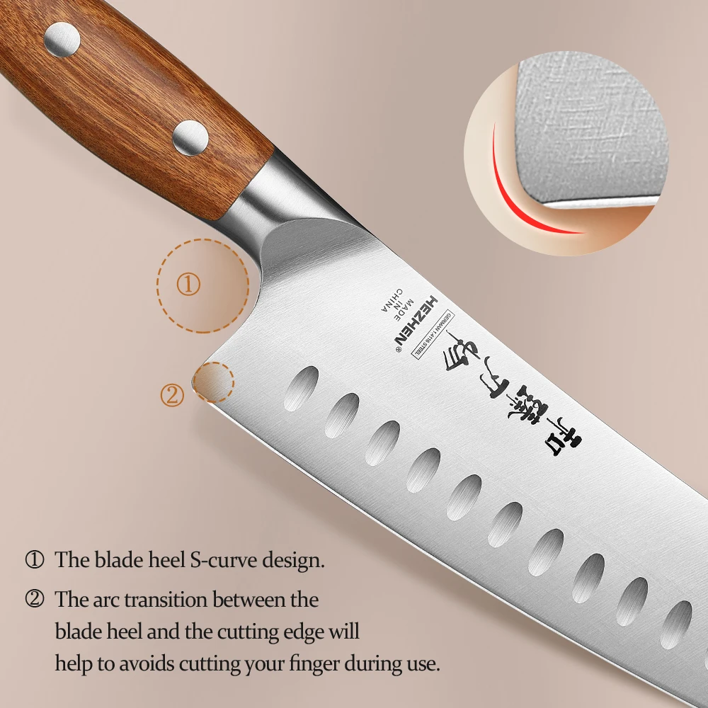 Kitchen Knife Set 1.4116 steel Red Wood Handle Cook Tools Core Blade Accessories Box Packing 1PC or 5PC kitchen knife set