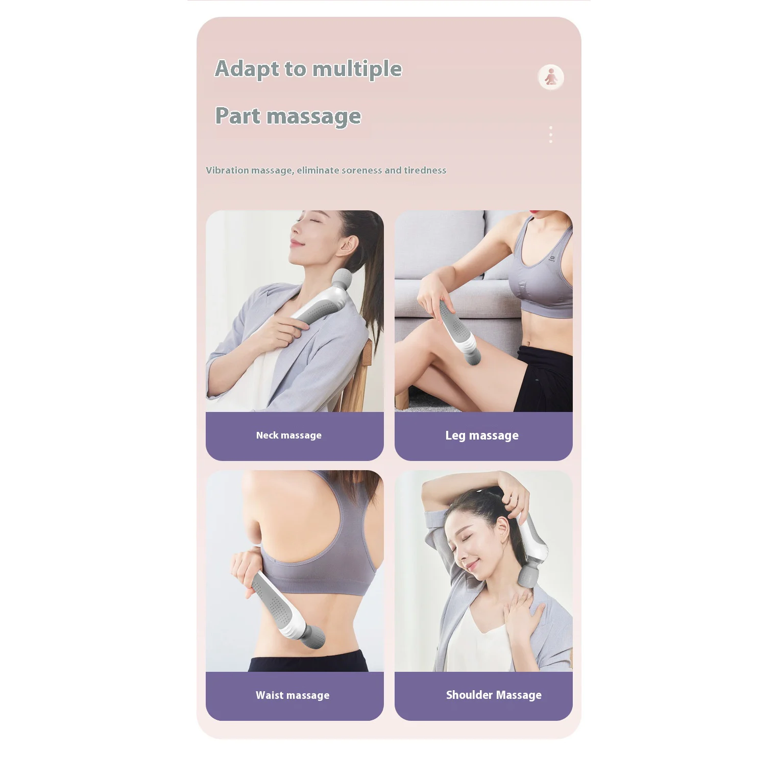 Home MINI portable electric massager Silent massage hammer Rechargeable vibrating fascia gun USB leg neck massage 5 stop massage