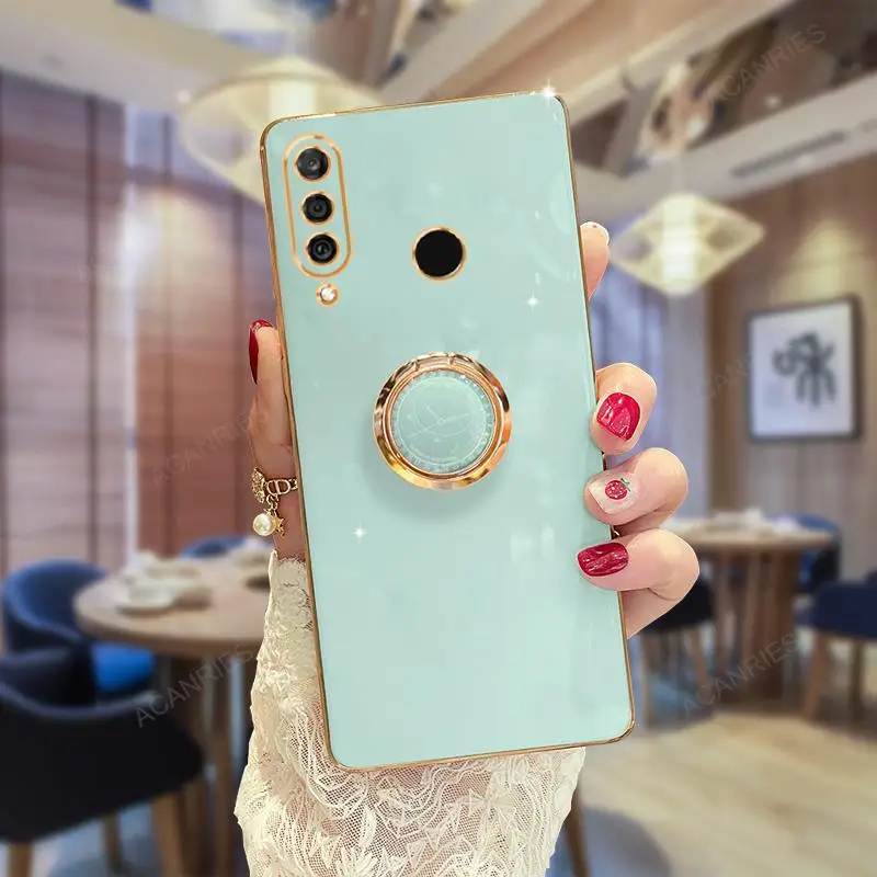 Luxury Plating Ring Holder Stand Silicone Back Cover Case