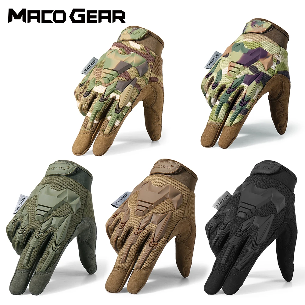 Multicam Tactical Glove Camo Army Military Combat Airsoft Bicycle Outdoor Hiking Shooting Paintball Hunting Full Finger Gloves 6