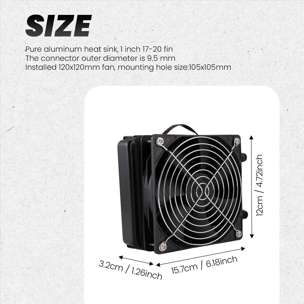 A40I 120mm 10파이프 수냉식 CPU 쿨러 열교환기 라디에이터 (PC 컴퓨터용 LED 수냉 시스템용 팬 포함)