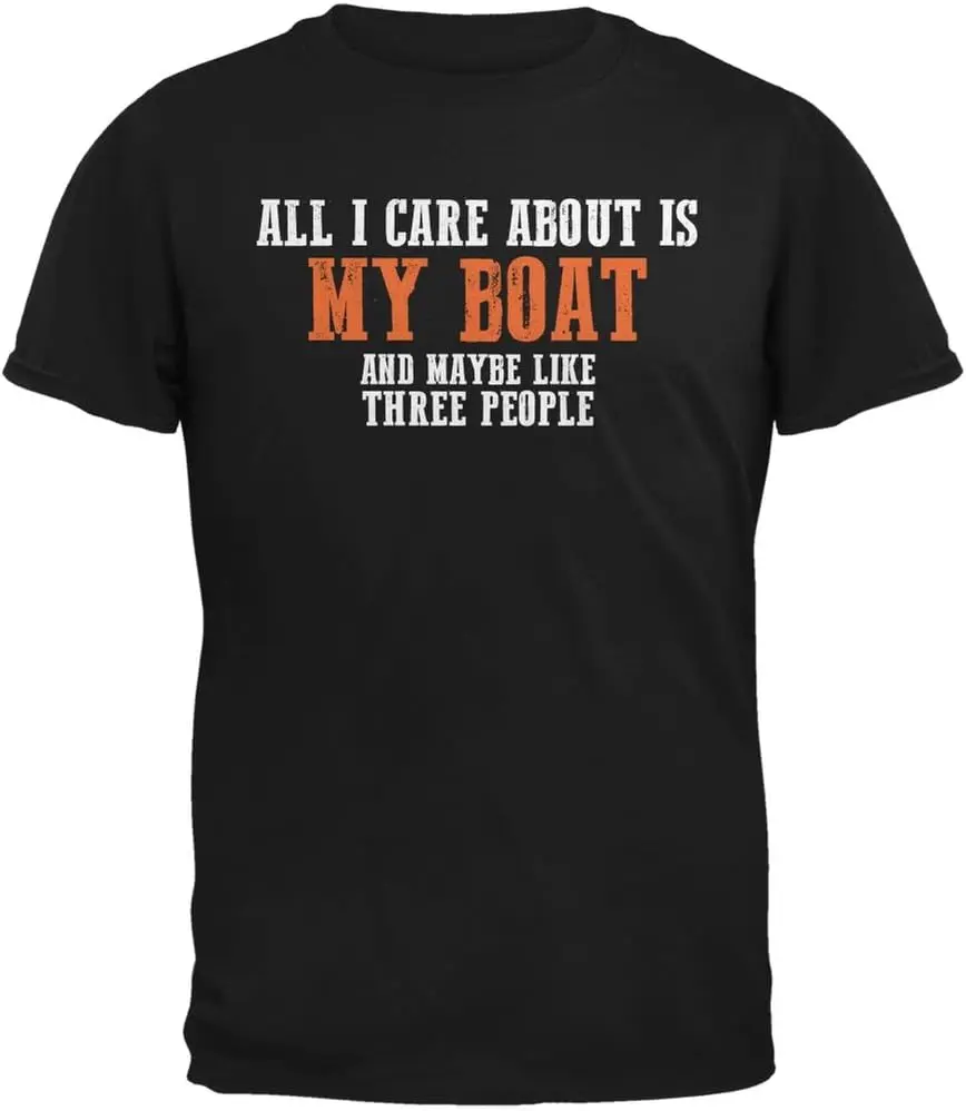

Old Glory Sarcastic Care About My Boat Black Adult T-Shirt - 2X-Large