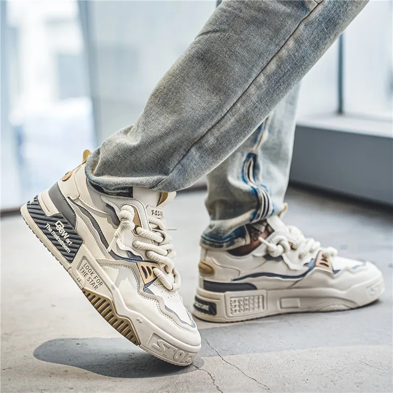 Sports Shoes Men's Thick Soled Comfortable Outdoor Walking Flat Fashion Youth