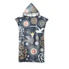 Hooded Bath Towel Robe Poncho Swimming Beach Towel Surf Man Lady Fast Quick Dry Bathrobe Beachwear-Floral Elephant Owl Pattern 6
