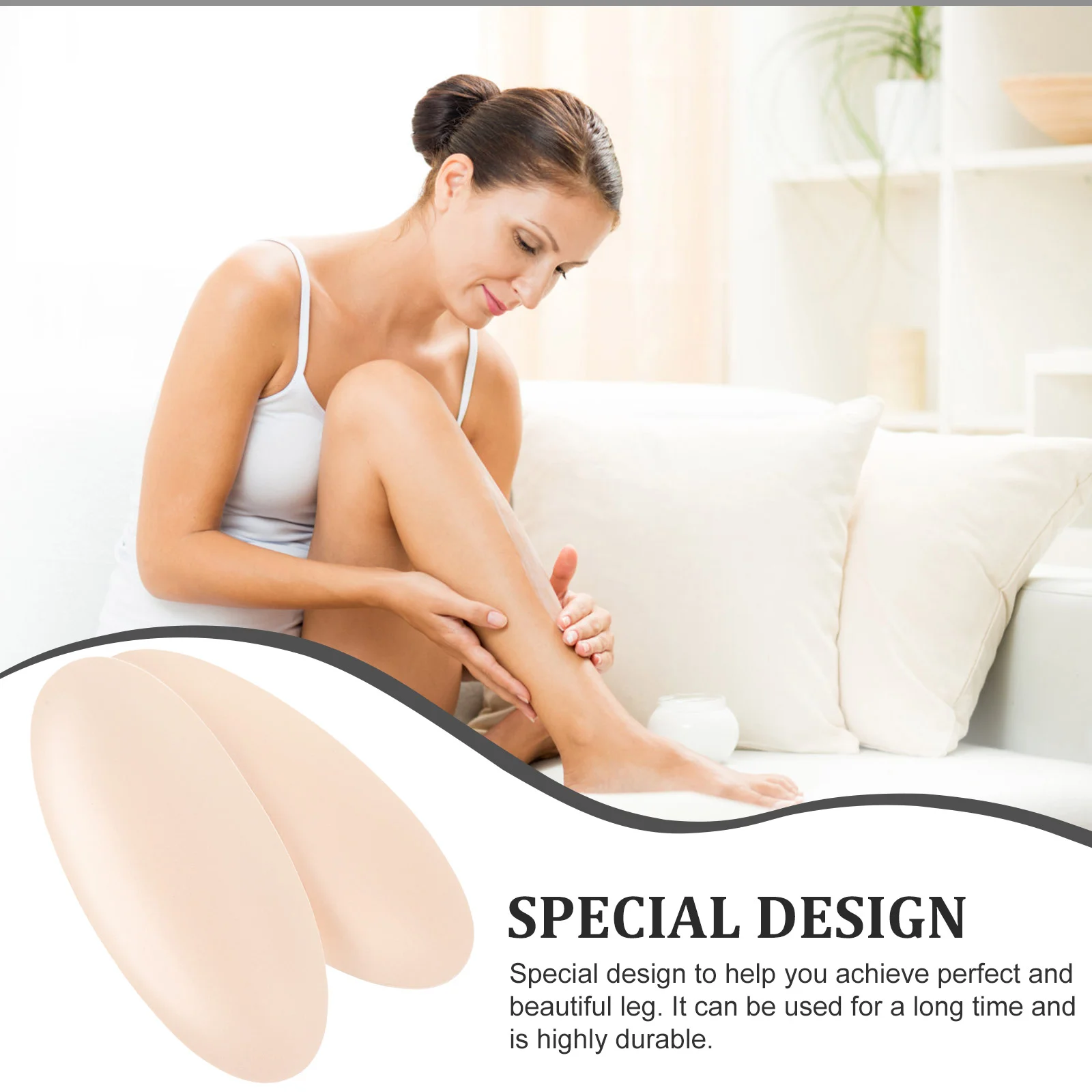 Silicone Orthotic Leg Pads Adhesive Corrector Calf Support for Thin Legs