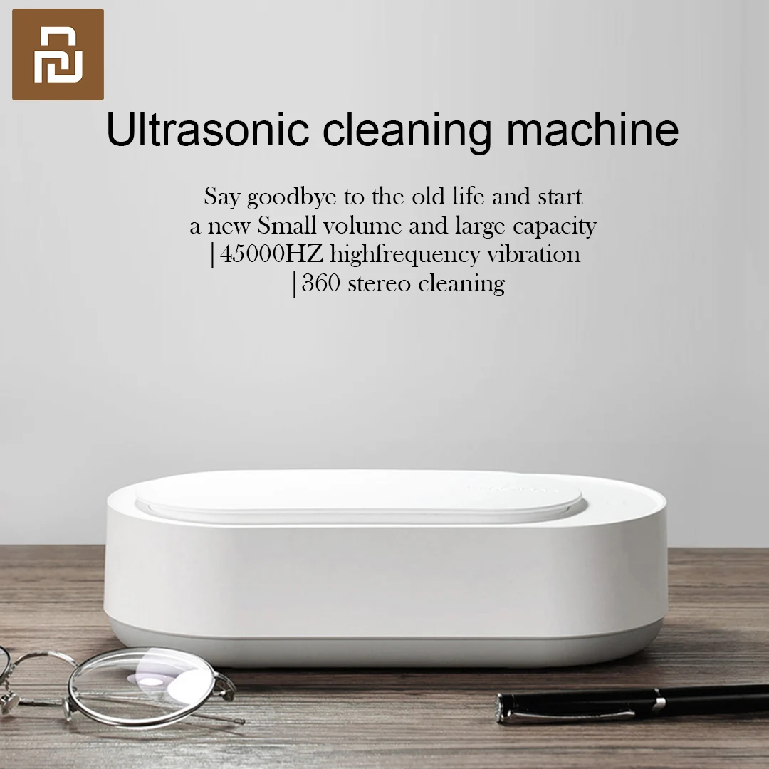 Xiaomi Mijia Ultrasonic Cleaning Machine High Frequency Vibration 45000Hz Washing Jewelry Glasses Makeup Brushes Watch Strap xiaomi youpin eraclean 45000hz high frequency vibration ultrasonic cleaners 3d cleaning small volume