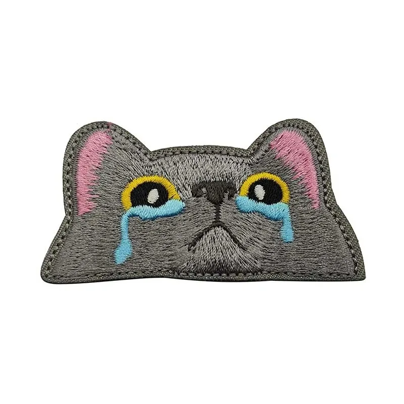 1Pcs Cat embroidery fabric patches clothing accessories badges Velcro armbands stickers