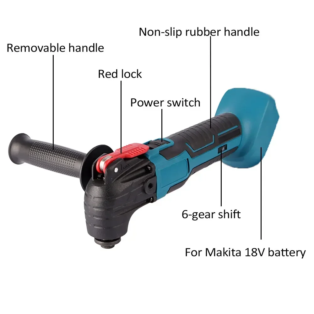 18V Oscillating Multi Tool Cordless Electric Shovel Cutting Trimming Machine With Accessory Power Tools For Makita 18V Battery 5