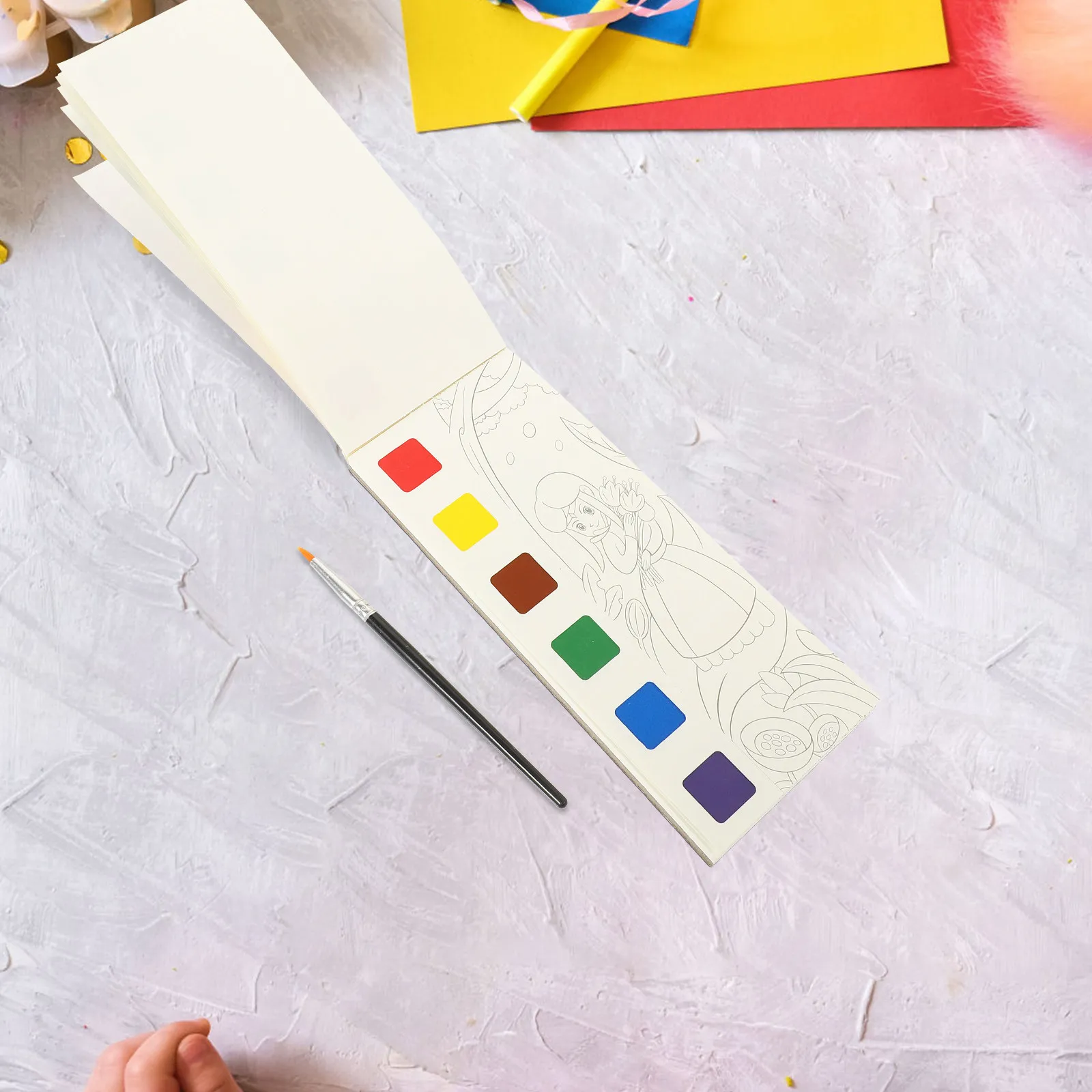 색칠 공부용 수채화 그림책 대량 미술 용품 드로잉 용지 안전하고 창의적인 선물 3-8세용