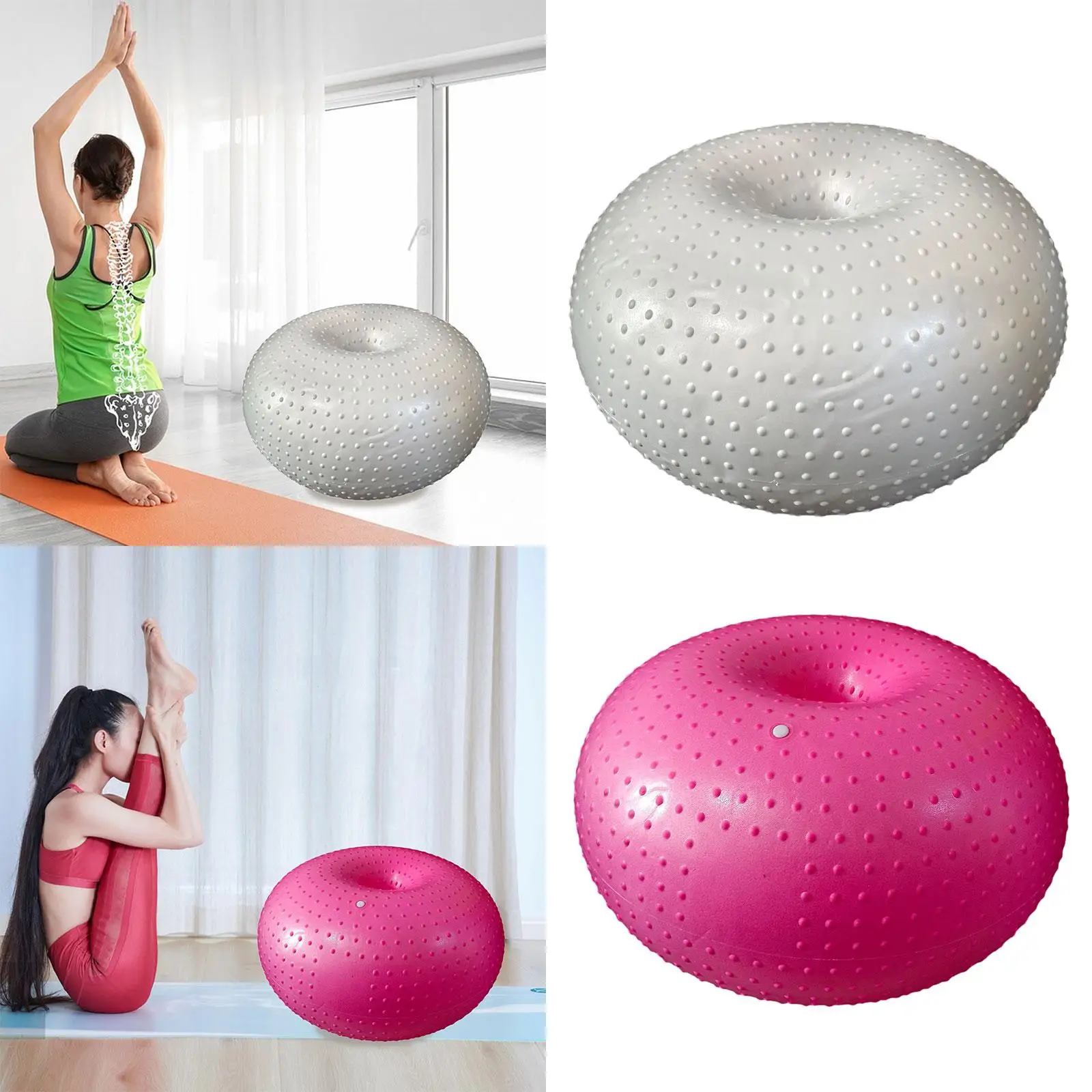 Donut Ball PVC Workout Ball Fitness Equipment 21.65 Inches Exercise for Rhythmic Core Training Workout Stretching Gymnastic