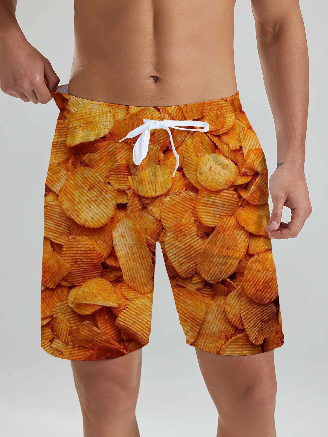 Fashion Fast Food Beach Shorts Men Cool Hawaiian Vacation Swim Trunks 3D Printing Snack Short Pants Summer Surf Board Shorts 5