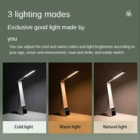Led Desk Lamp With Alarm Clock 3 Color Temperature Stepless Dimming USB Charging Night Light Eye-Protection Reading Table Lamps 2