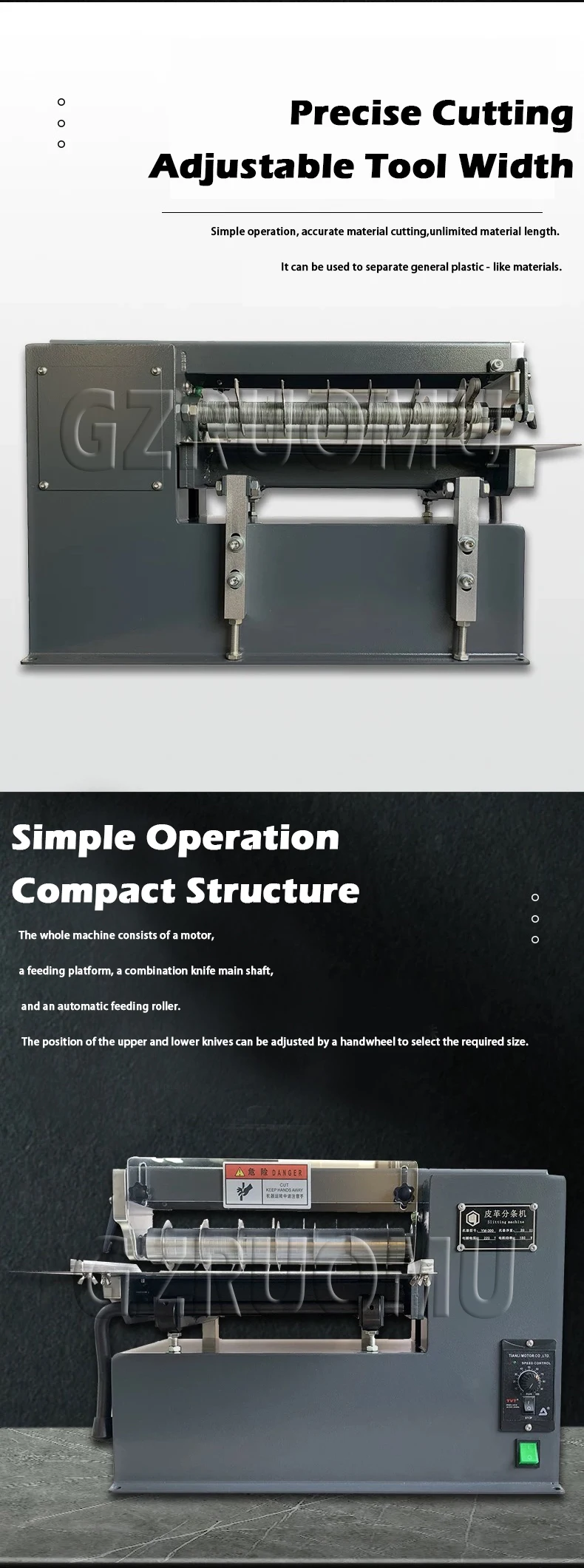 Single Head Double Head YM-120 Automatic Slitting Machine Leather Strap Straight
