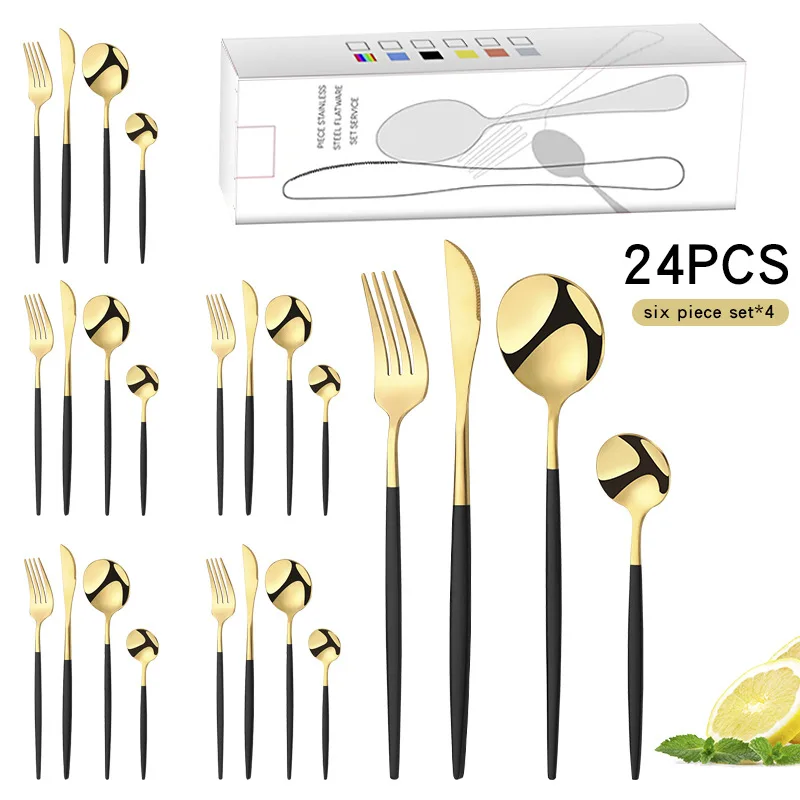 

Premium Portuguese Stainless Steel Cutlery Set - Exquisite Knives, Forks, and Spoons for a Complete Dining Experience