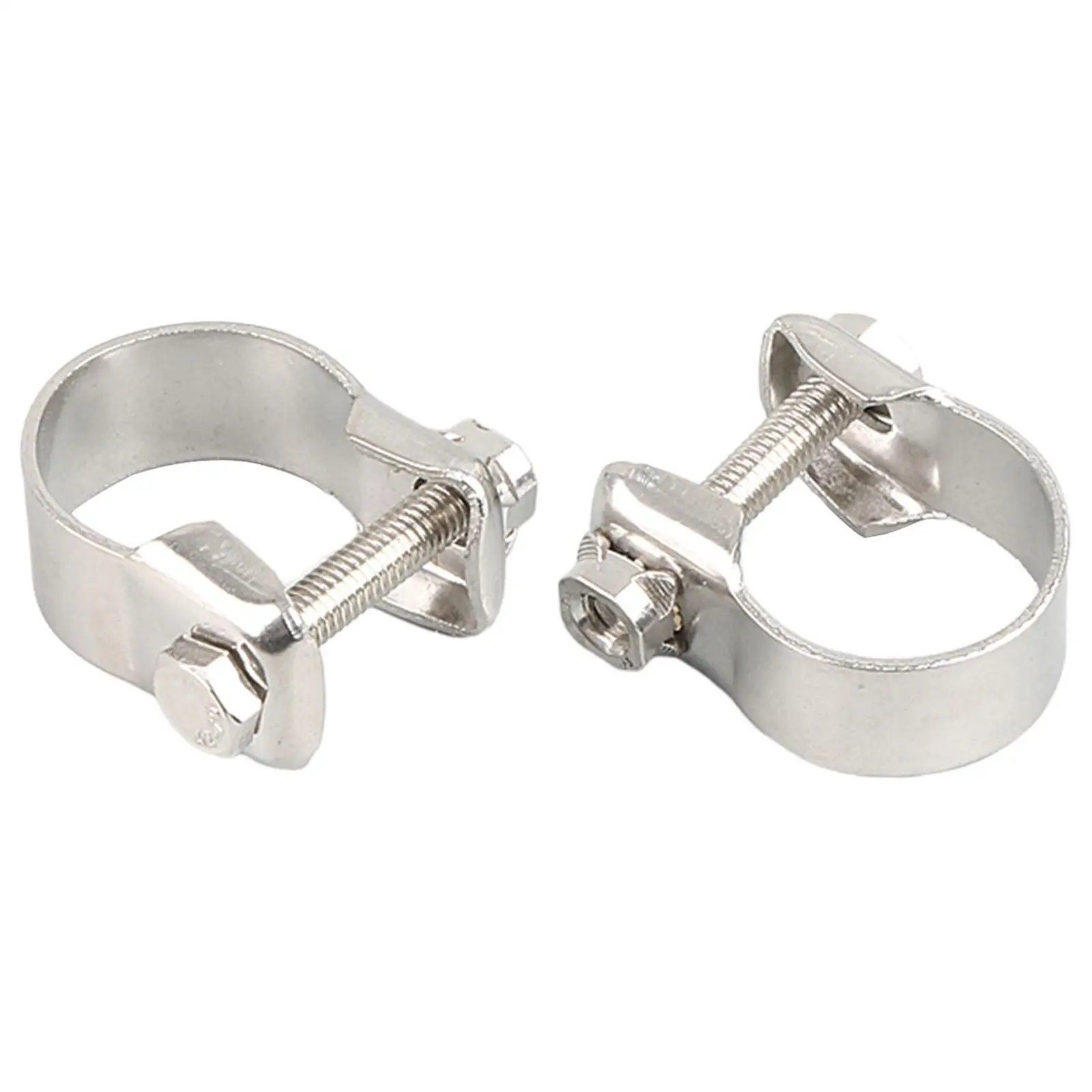 2x Exhaust Clamp Chrome Metal Heavy Duty, Universal for Professional Vehicle