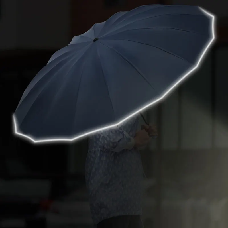 Folding Umbrella Automatic Umbrella Wind Resistant Umbrella Windproof Umbrella Reverse Folding Umbrella 16Ribs Men Women Umbrella Large Windproof Reflective Stripe Reverse Automatic Umbrellas Sun Rain Luxury Business Car Travel