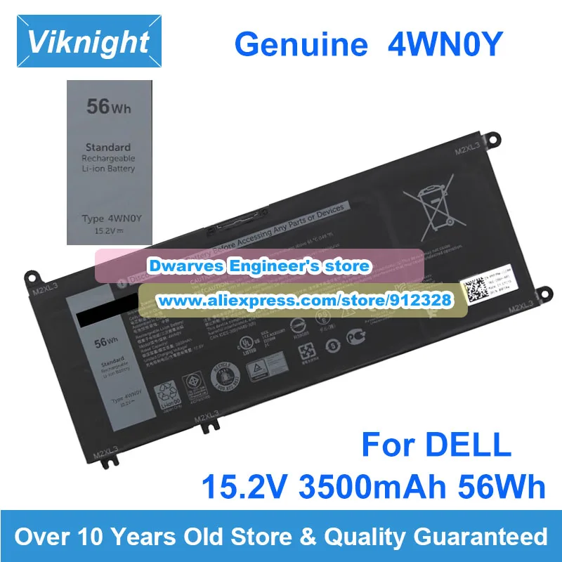 

Genuine 15.2V 4WNOY Battery For DELL Inspiron 13 7577 7778 7779 13-7353 Laptop Replacement Batteries JYFV9 M245Y 3500mAh 56Wh