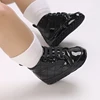 Spring and Autumn Newborn Black Shiny Leather High Top Walking Shoes for Leisure and Versatile First Step Walking Shoes 1