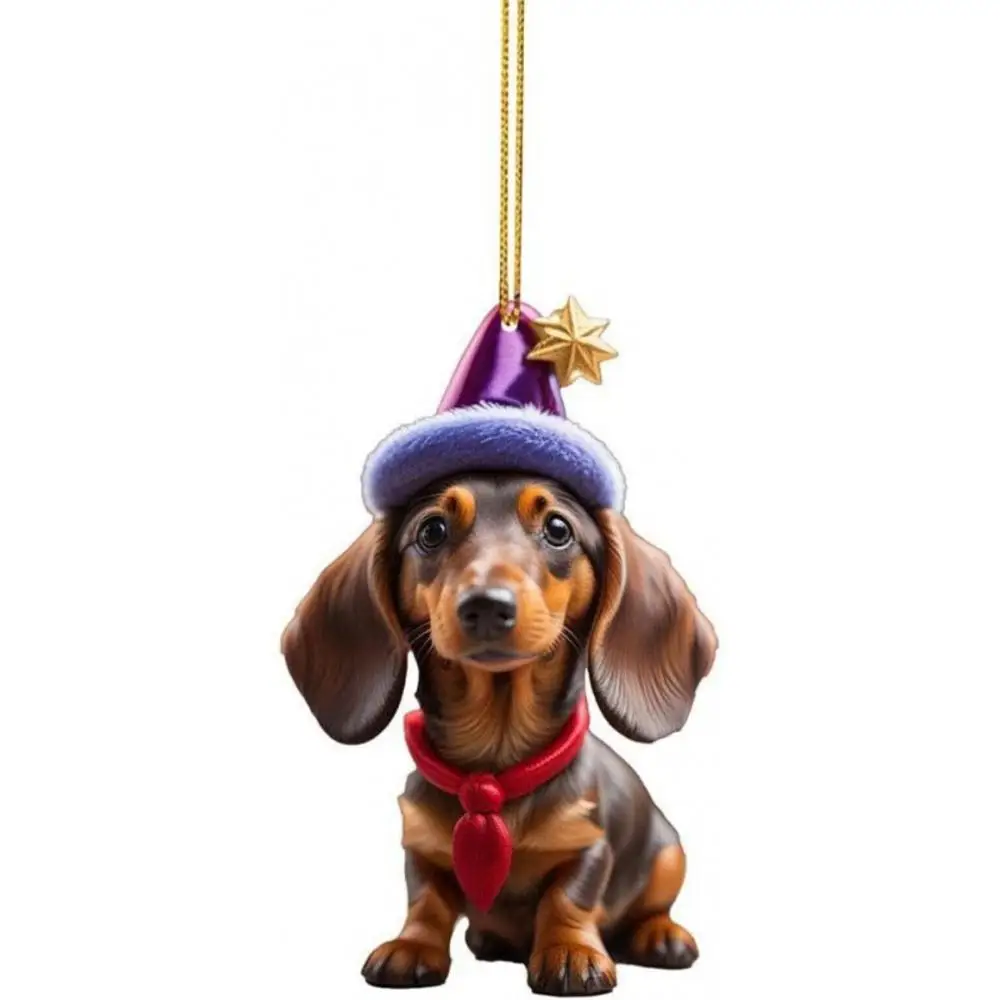 Acrylic Pet-Themed Christmas Tree Hanging Ornament - Festive 2D Design