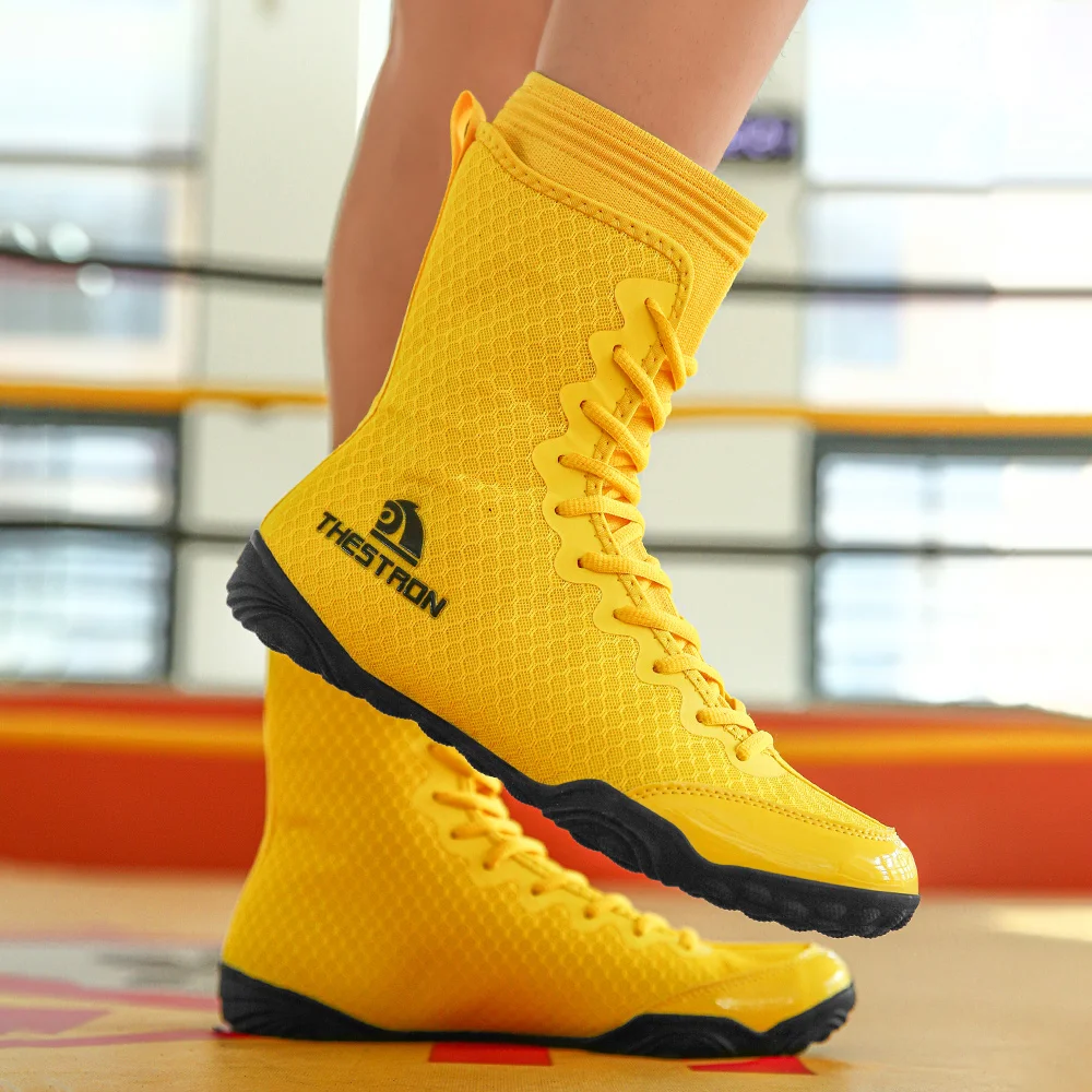 High Top Wrestling Shoes Men Big Size 39-48 Non Slip Boxing Sneakers Wrestling Training Shoes Comfortable Combat Sneaker