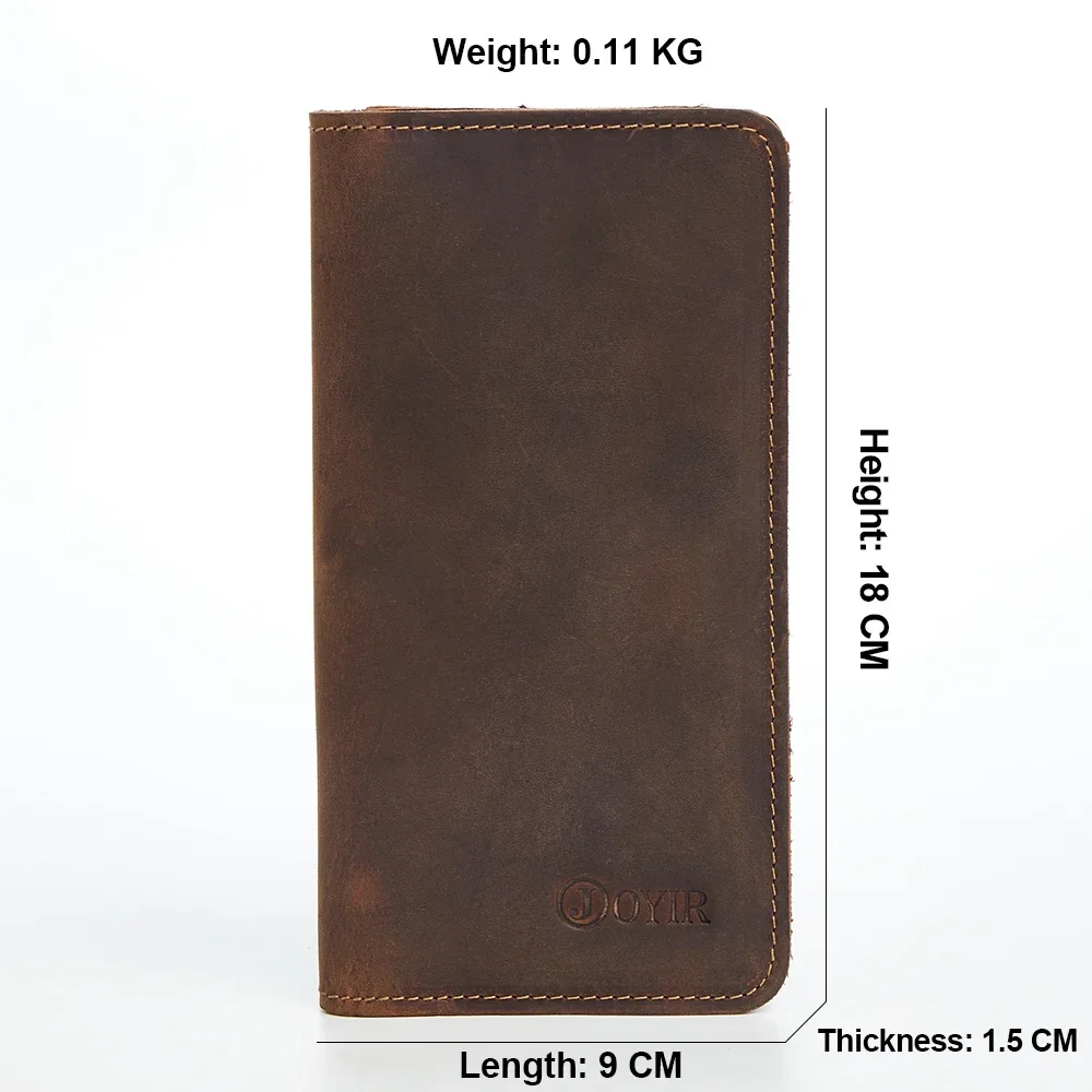 Men Genuine Leather Wallet Men Coin Purse Vintage Long Men Wallets Perse Solid Card Holder Clutch Carteira Hombre for Male 4