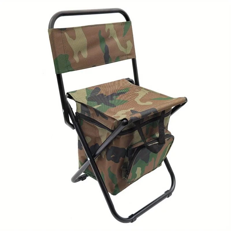 Foldable Camping Chair folding chair retractable stool 1PC with Cooler Bag for Fishing