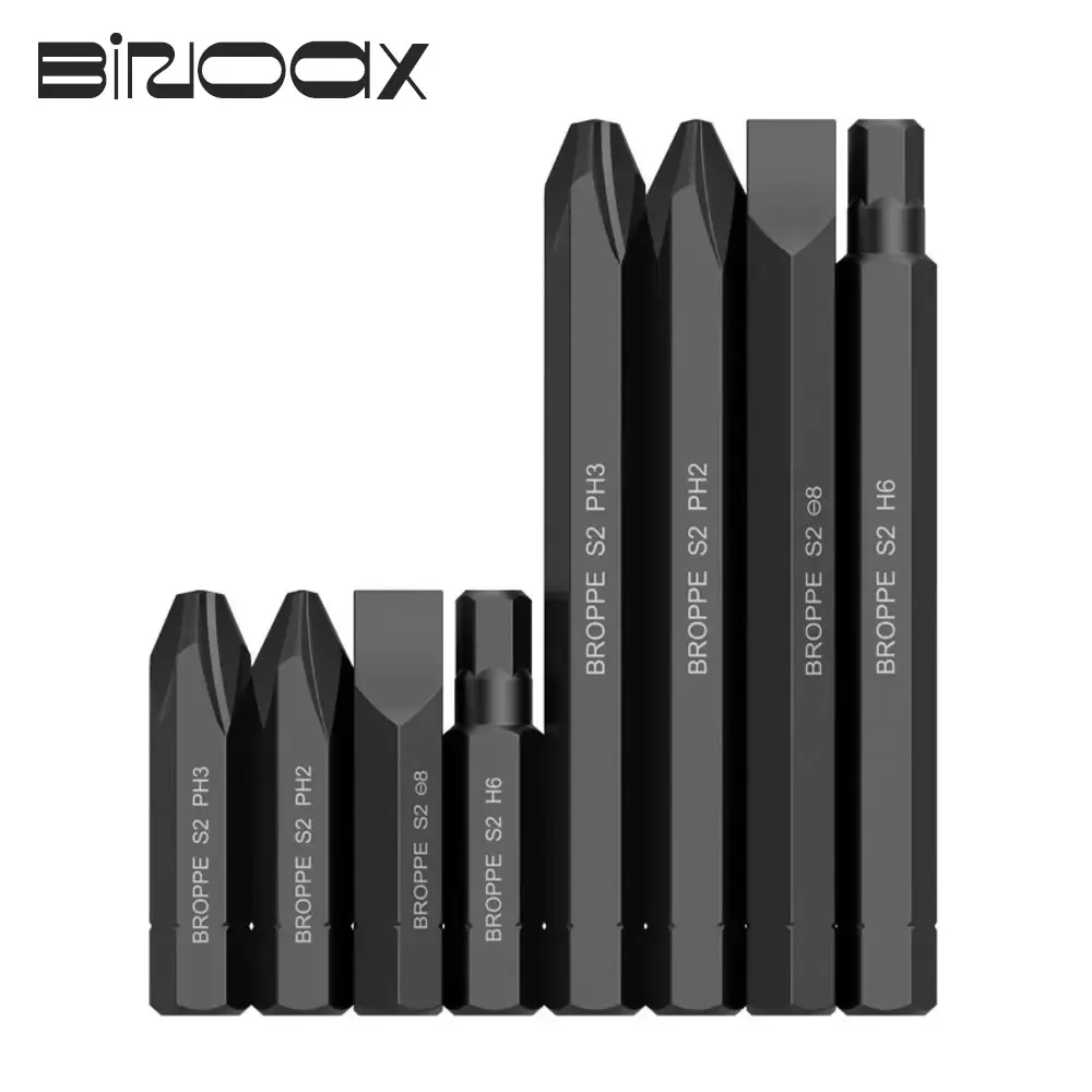 Binoax Impact Screwdriver Bit Set Strong Magnetic Hex Phillips Slotted Head 8mm Hexagon Shank S2 Alloy Steel 36/80mm