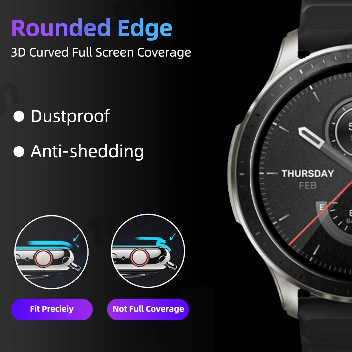 Premium Full Coverage Flexible Screen Protector Film for Smartwatches – Durable Soft Protection Accessory