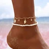 Boho Anklet Foot Chain Summer Bracelet Tassel Star Crystal Pendant Charm Anklet Sandals Barefoot Beach Foot Bridal Jewelry J022 2