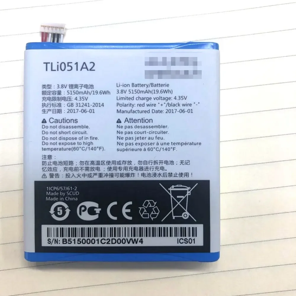 

Новые батареи 3,8 в 5150 мАч TLI051A2 для Alcatel onetouch TLI051A2, батарея для сотового телефона