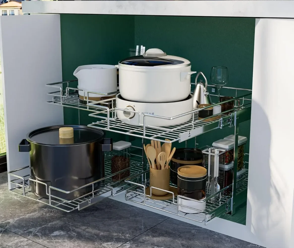 2 Tier Pull Out Cabinet Organizer 6