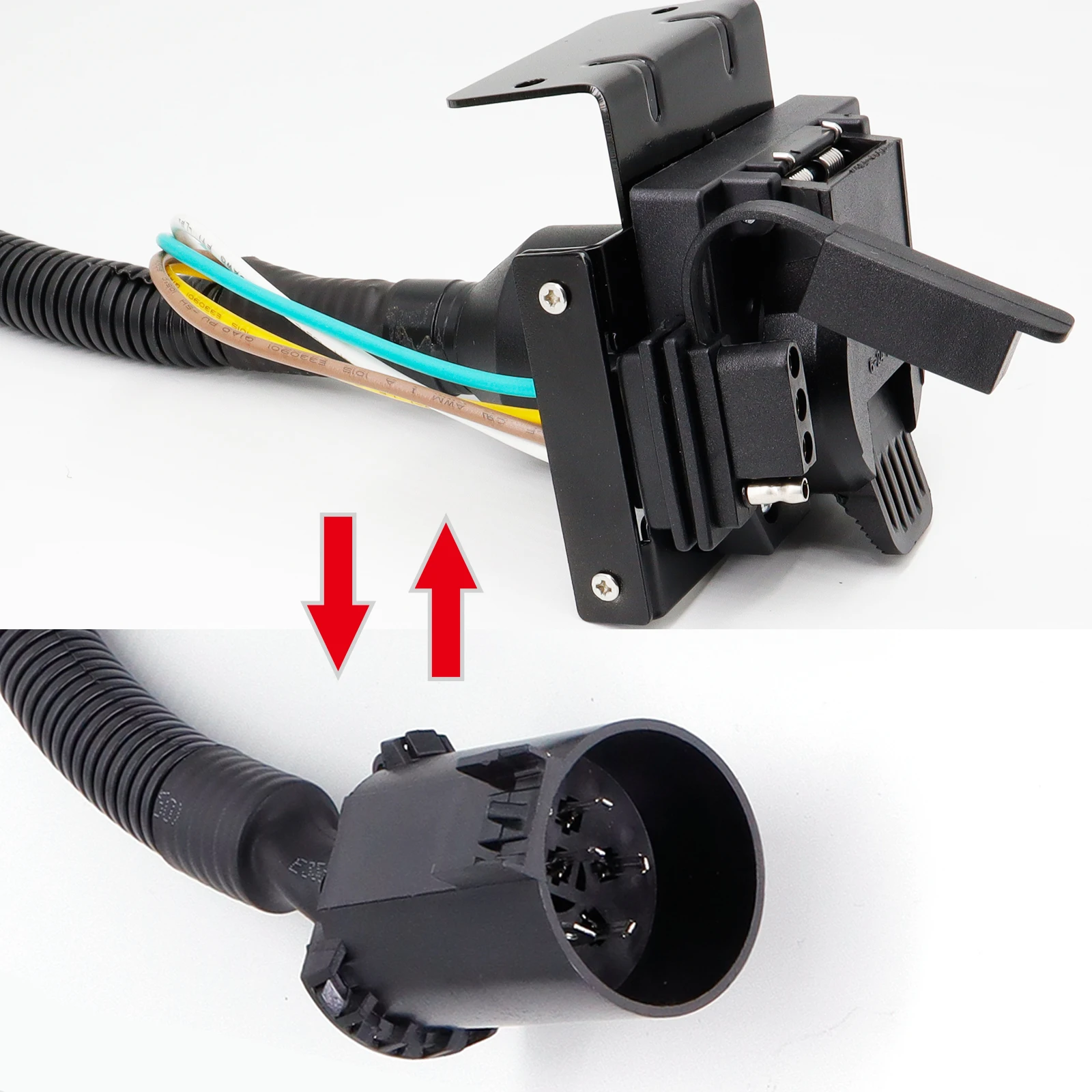 Adattatore Per Rimorchio A Lama A 7 Vie A 4 Vie, Connettore Per Cablaggio Rimorchio A 4 Pin Funzione Singola Per Camion E~p225573031