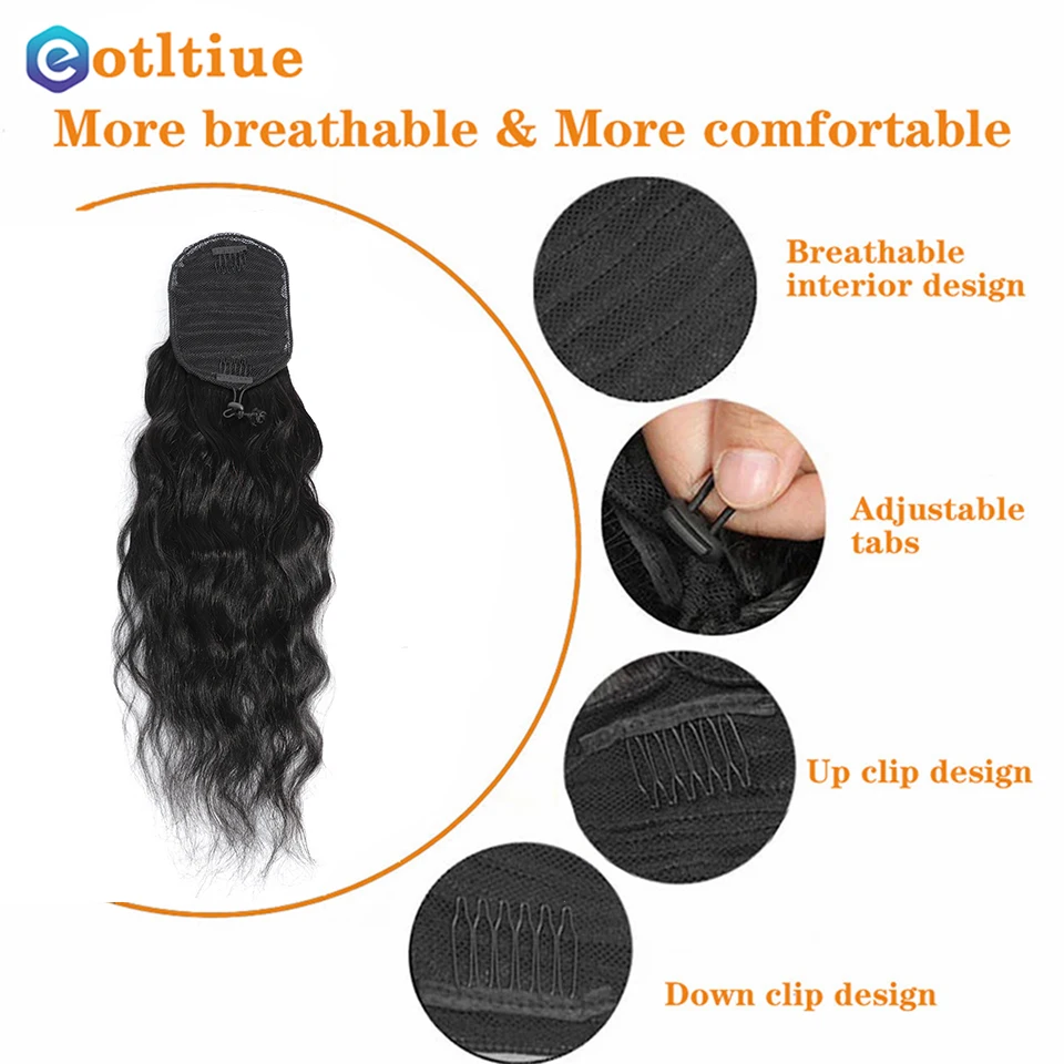 Human Hair Extensions 8-26Inch 180% Density 160G/Set Body Wave Drawstring Ponytail Human Hair Brazilian Remy Clip In Human Hair Extension For Women