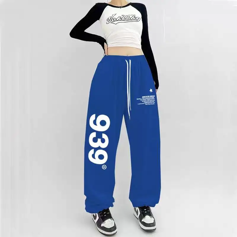 Spring and autumn 939 sweatpants men's and women's loose straight wide-leg pants casual sweatpants ins tide Free shipping 2
