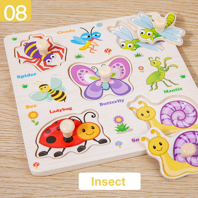 Montessori Wooden Animal Puzzle Board