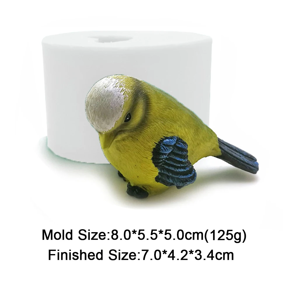 3D Simulation Kuckuck Silikon Form Vogel Form Gips Ornamente Dekoration Werkzeuge Spatz Skulptur Kerze Form Haushalts Artikel – Detail 4