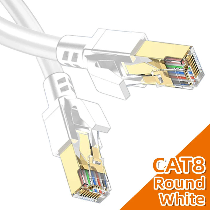 CAT 8-Round-White