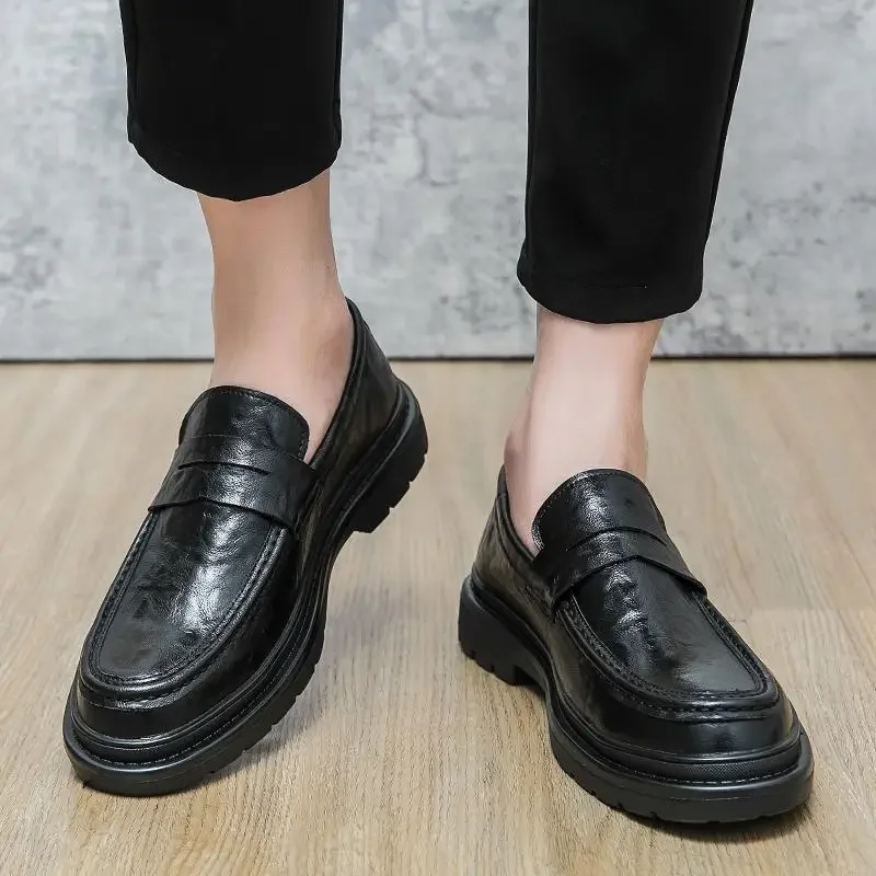

Men's Formal Wear Shoes Men's Moccasins Elegant Men's Height Increasing Genuine Leather Business Derby New