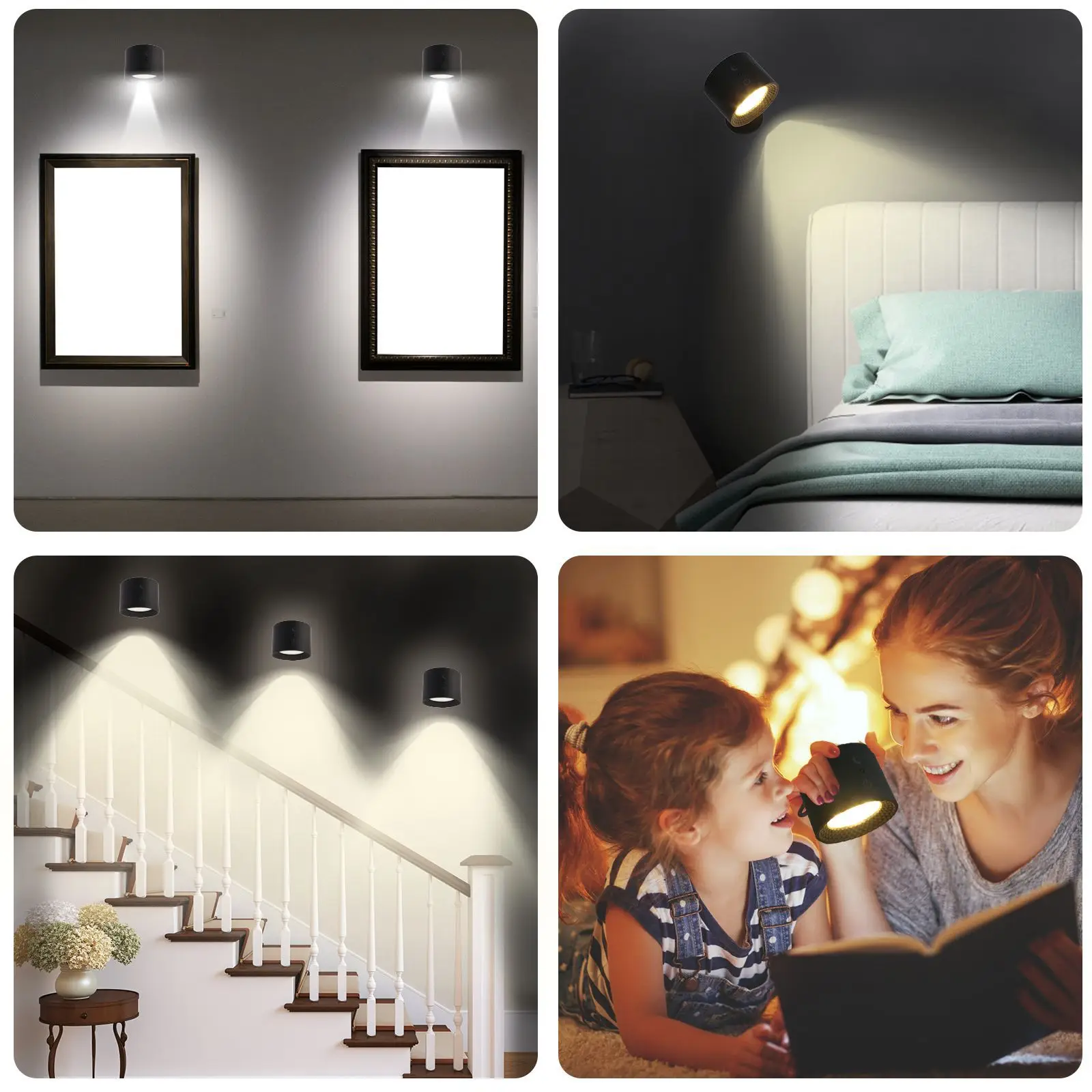Lámpara Led de pared con Control táctil, luz nocturna portátil inalámbrica con recarga USB.