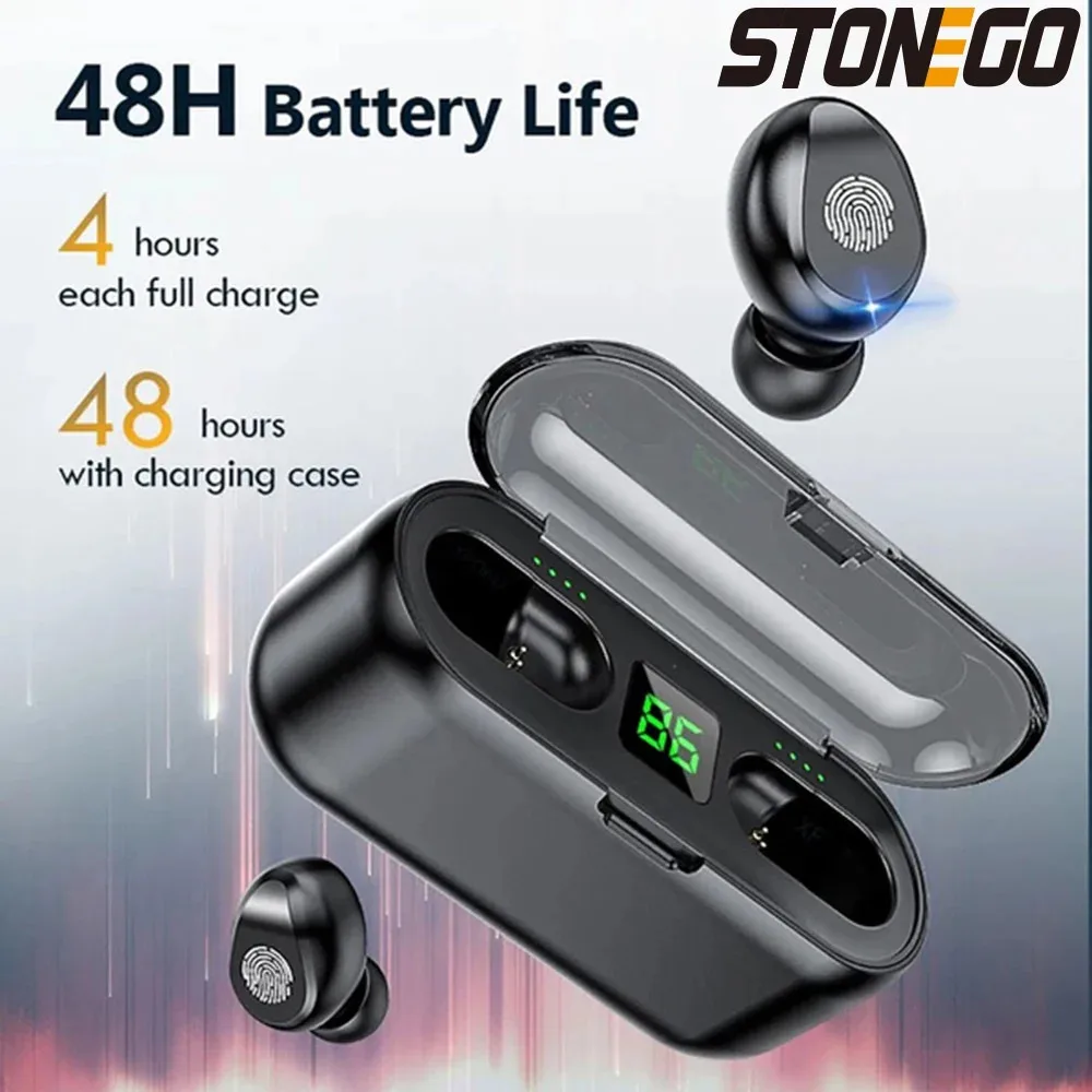 Wireless Earphones wireless earbuds wireless bluetooth earphones wireless bluetooth headphones Wireless Bluetooth Earbuds TWS Sports Waterproof Earphones HiFi Noise-Cancelling Deep Bass Dual Ear With Charging Case