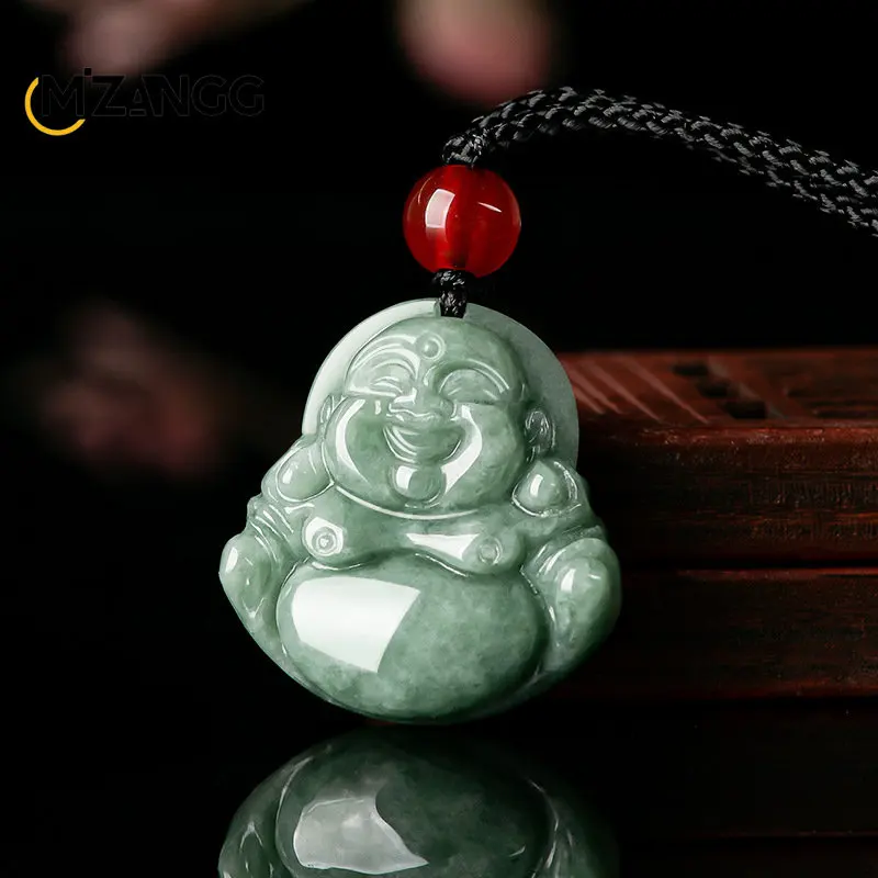 Natural A Goods Jadeite Pendant Bean Seed Buddha Jade Pendant Charm High Jewelry Lucky Amulet Men and Women Holiday Gift pendant necklace silver pendant jasper pendant gold scarab pendant