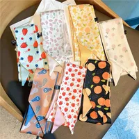 Women Scarf lady Wraps Elegant Floral Dot Spring Summer silk scarves square Head Neck Hair Tie Band Neckerchief skinny