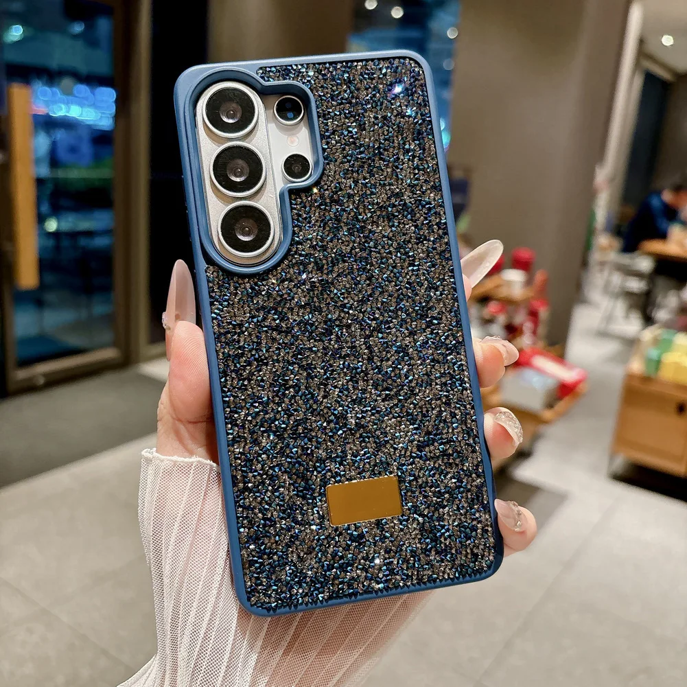 Multicolored Rhinestone Glitter Phone Case with Camera Protection