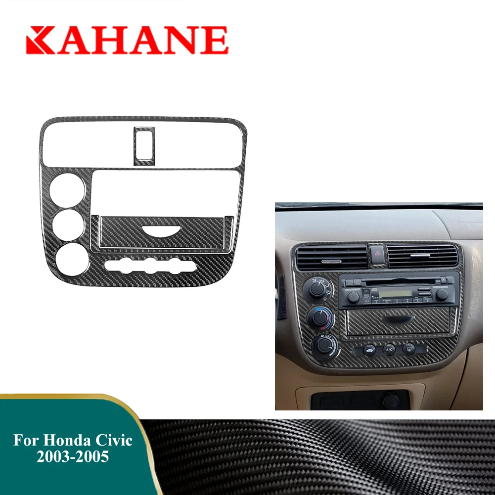 

Для панели центральной консоли Honda Civic 2003 2004 2005, автомобильные наклейки из углеродного волокна, декоративные аксессуары для интерьера автомобиля