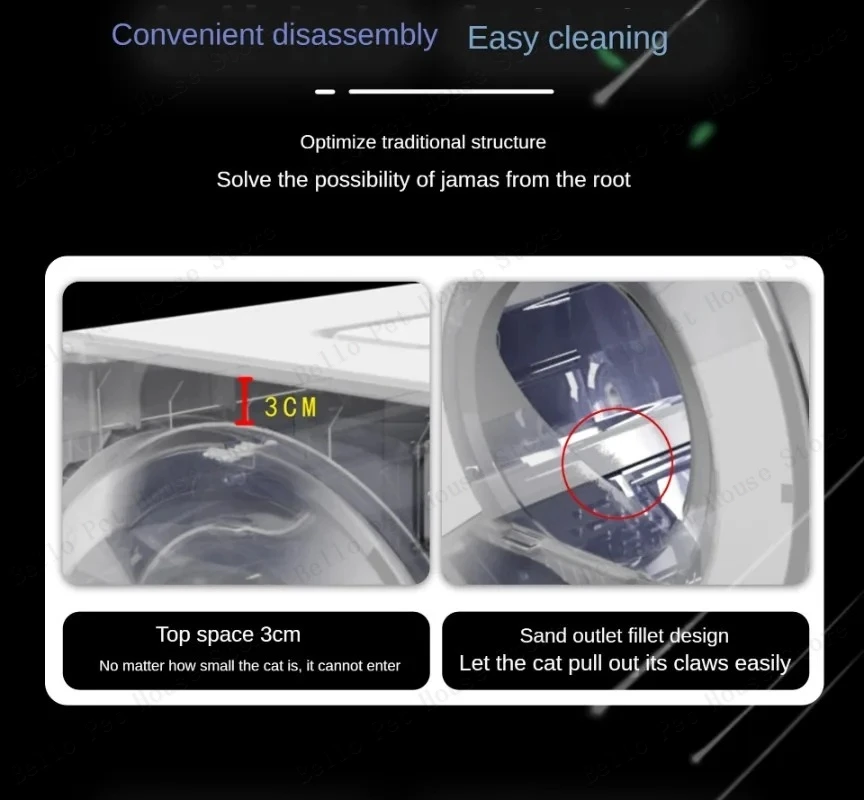 Automatic Smart Self-cleaning Cat Litter Box With App Control_voghion.com