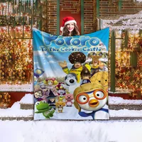 Pororo Hairy Blankets for Bed Blankets & Throws Children's Blanket King Size Thin Wadding Blanket Sofa Winter Beach Towel Throw 1