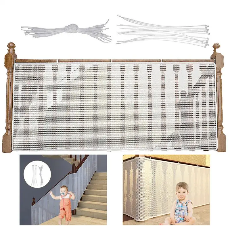 2 M 3 M Thickened Safety Rope Net Balcony Protective Net Fall Protection Kid Stairs Safety Baby Adjustable Stair Fence