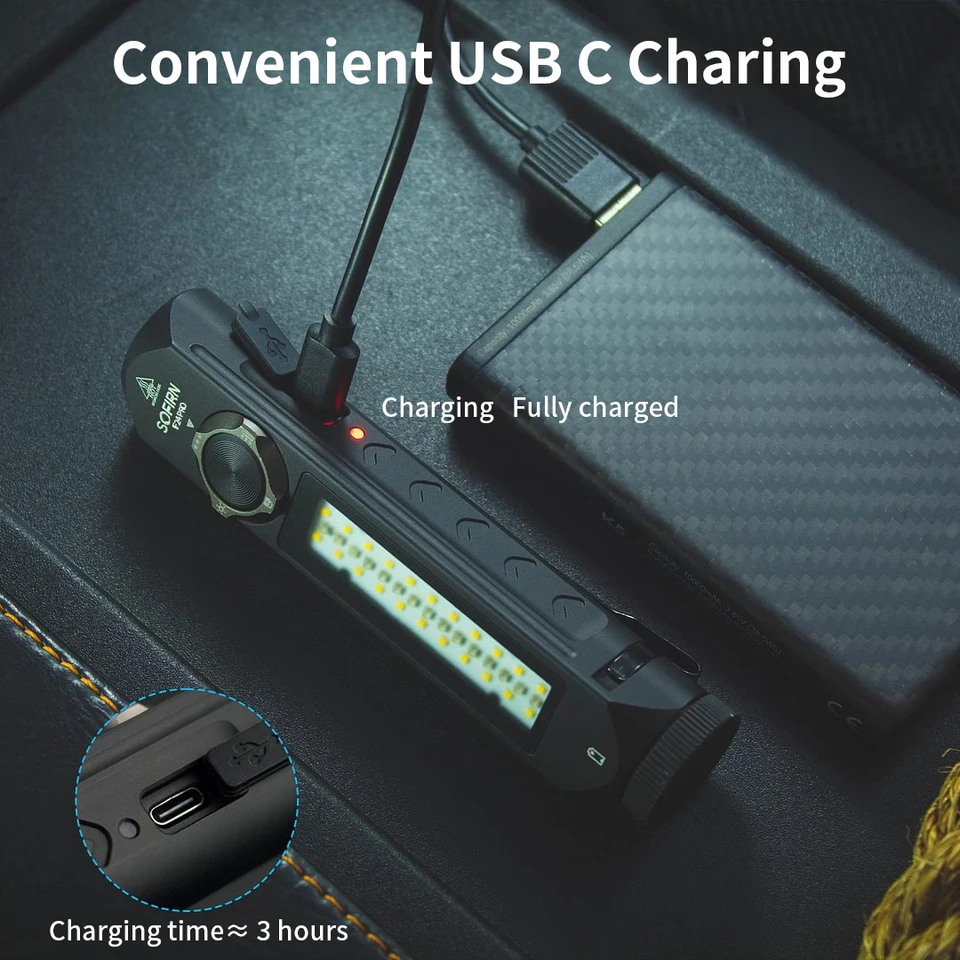 SOFIRN IF24 Rechargeable Flashlight - 2000 Lumens, Magnetic Base, Triple Light Source, Pocket EDC Light